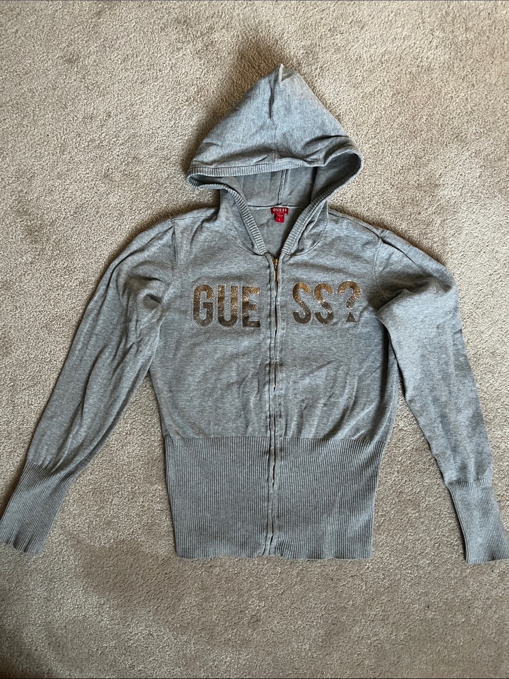 Guess women long sleeve zipper hoodie.